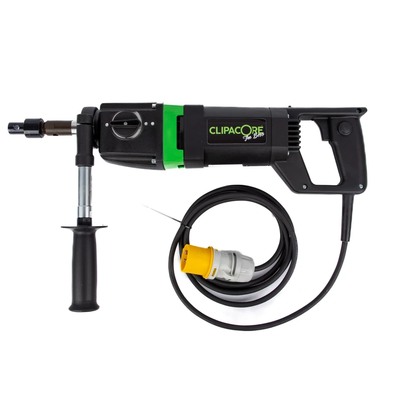 Clipacore Boss Drill 110V Core Drilling Kit, 2 Speed 1000 and 2000 RPM, Eibenstock Drill with Safety Clutch, Soft Start, Extension Bar and Quick Release Adaptors for Brick Concrete Masonry, QCTBD110V - Image 1