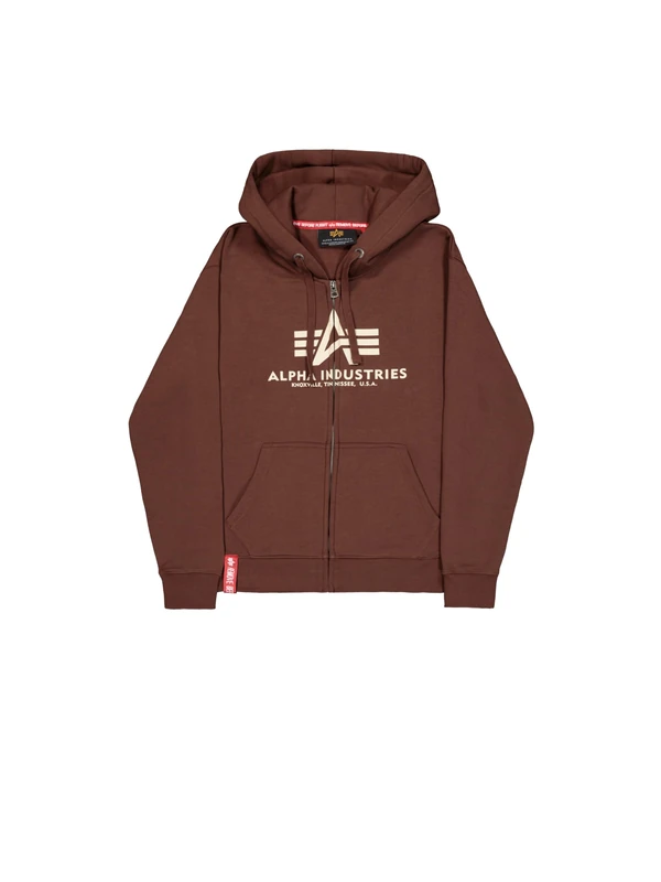 Alpha Industries Men's Basic Zip BL Hoodie Jacket, Powder Brown, XXL - Image 1