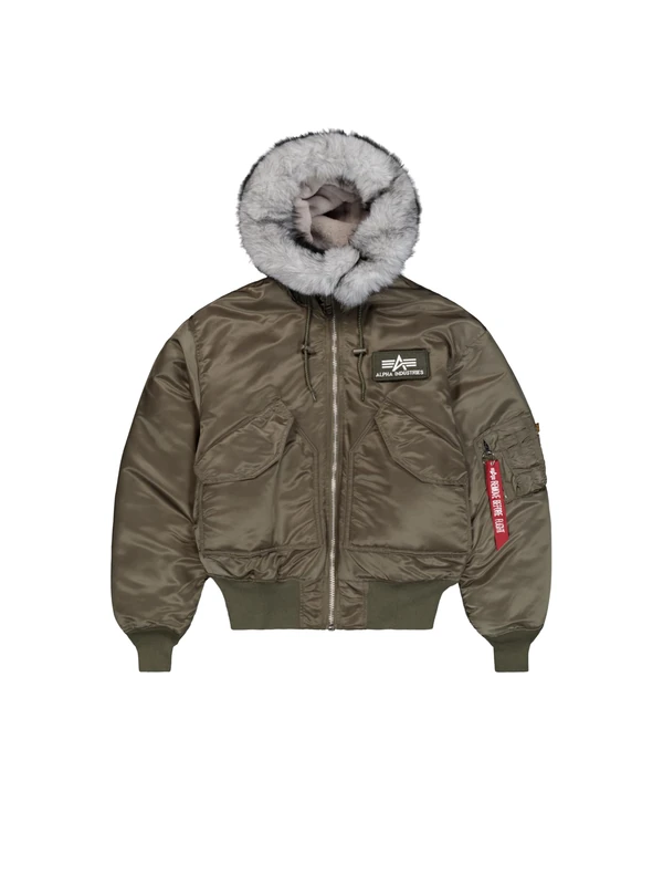 Alpha Industries Men's 45/P Hooded Custom Bomber Jacket, Mud Olive, S