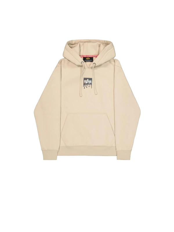 Alpha Industries Men's Dripping Camo Print Hoodie, Organic Beige, L