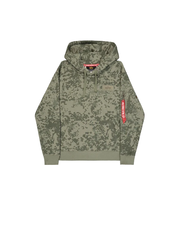 Alpha Industries Men's Backprint Camo Hoodie, M48 Forest Camo, L