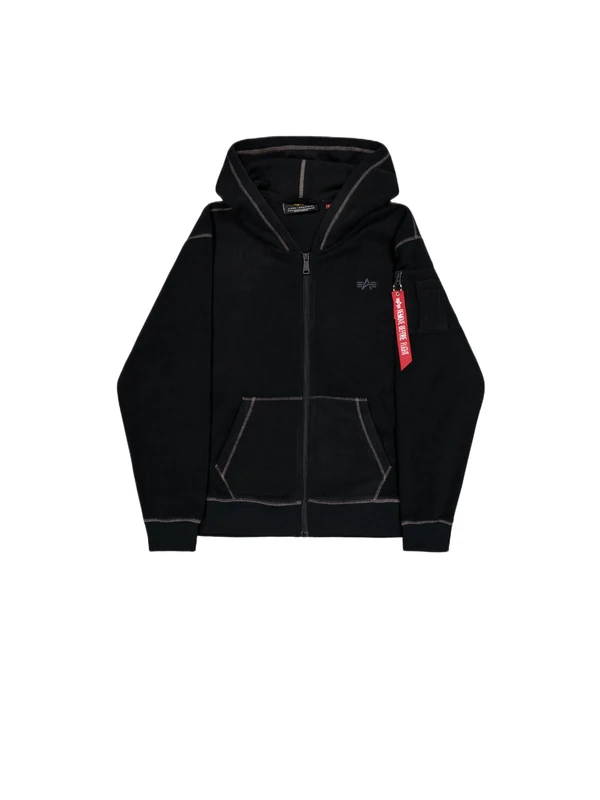 Alpha Industries Men's Polar Fleece Zip Hoodie Jacket, Black, S