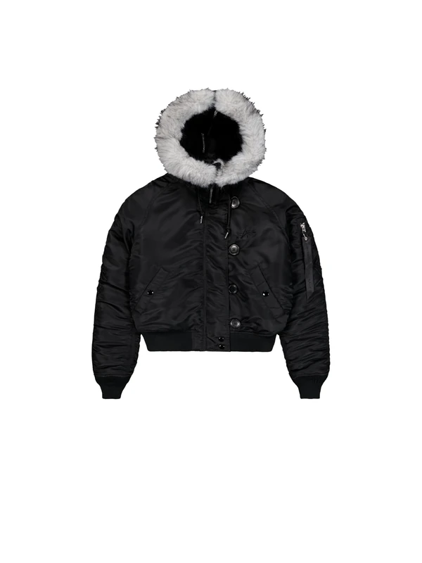 Alpha Industries Women's N-2B Cropped Bomber Jacket, Black, M