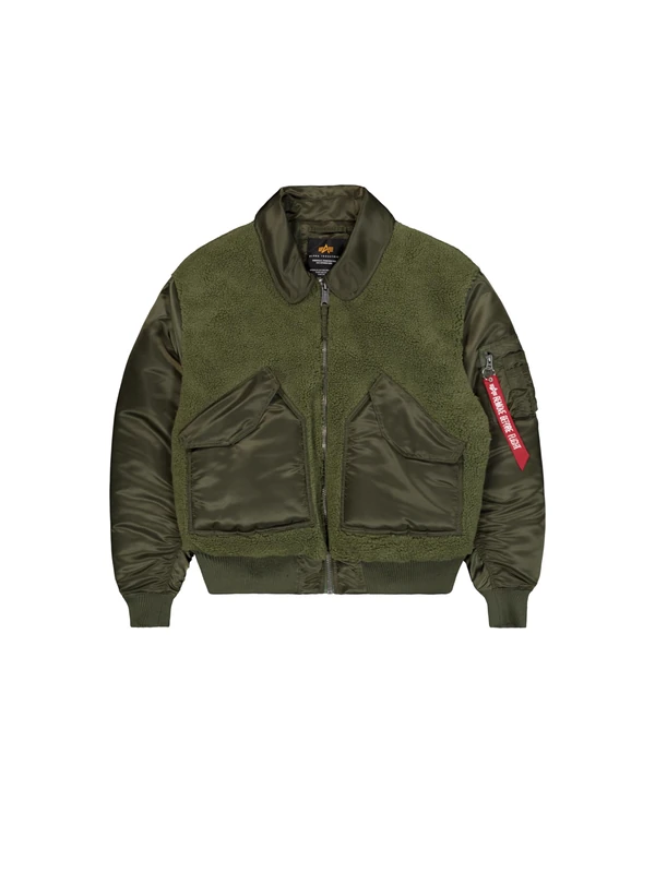 Alpha Industries Men's CWU-45/P Teddy MOD Bomber Jacket, Dark Olive, XXL