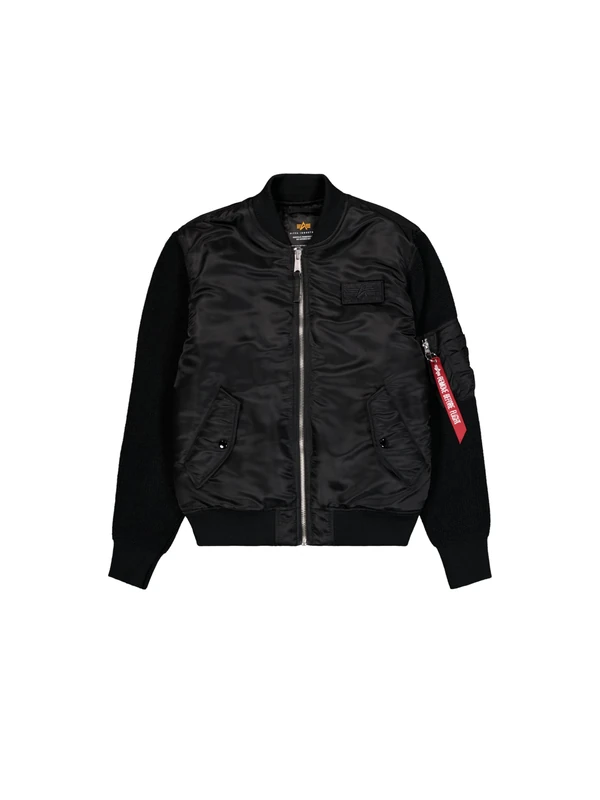 Alpha Industries Men's MA-1 Knit Bomber Jacket, Black, S