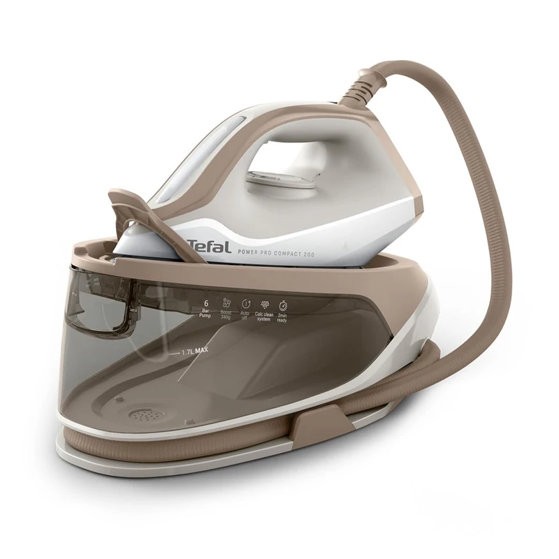 Tefal Power Pro Compact 200 Steam Station, 2400W, Up to 360g/min Steam Boost, Lightweight & Compact, SV6213G0 - Image 1