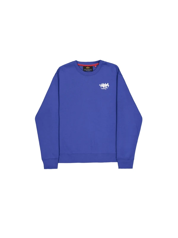 Alpha Industries Men's Alpha Signature Sweatshirt, Galactic Blue, M