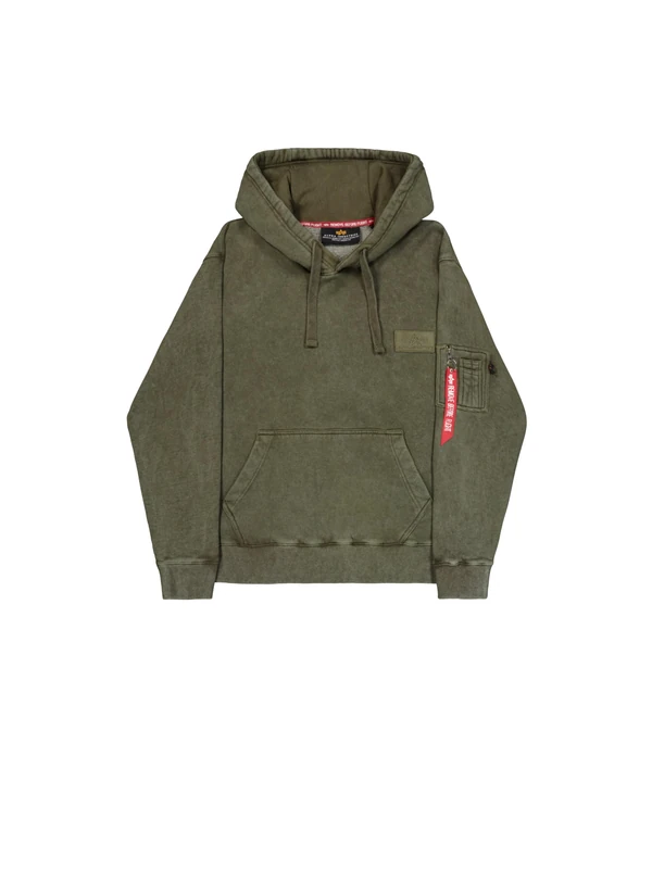 Alpha Industries Men's Backprint Vintage Hoodie, Dark Olive, 3XL