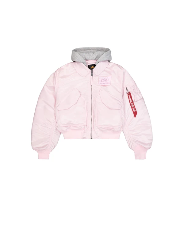 Alpha Industries Women's CWU-45/P Hooded Bomber Jacket, Pale Lilac, M
