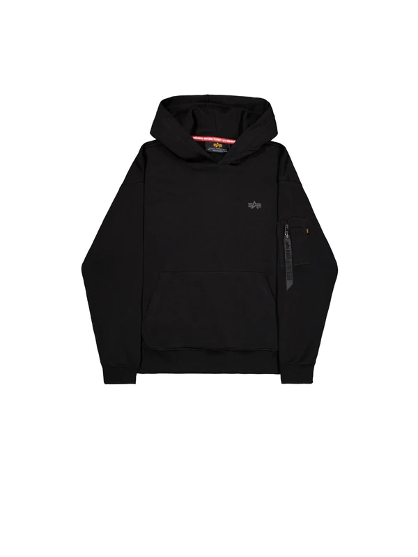 Alpha Industries Men's DTM ML Hoodie, Black, XXL