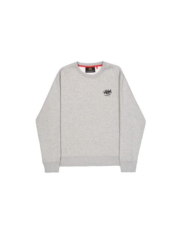 Alpha Industries Men's Alpha Signature Sweatshirt, Grey Heather, 3XL