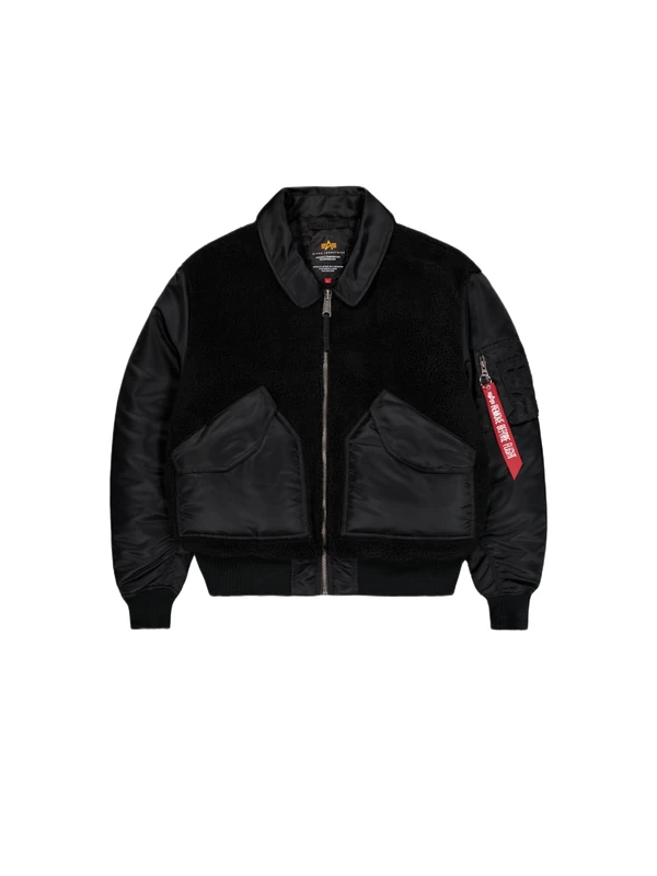 Alpha Industries Men's CWU-45/P Teddy MOD Bomber Jacket, Black, 3XL