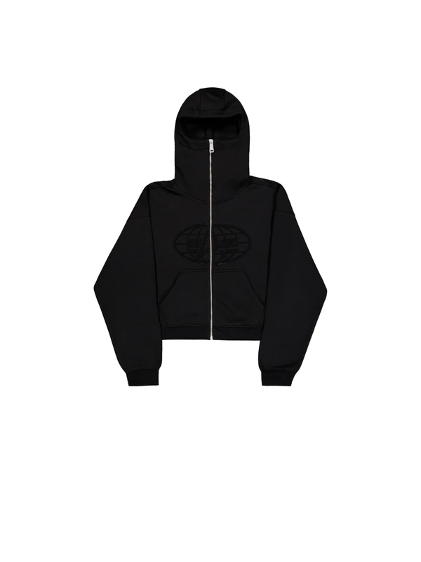 Alpha Industries Women's Rhinestone World Zip Hoodie Jacket, Black, M