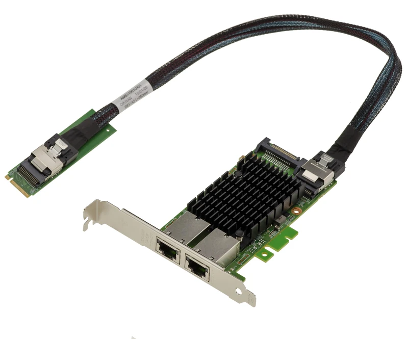 KALEA-INFORMATIQUE M.2 RJ45 2 Port 10G LAN 10 Gigabit Ethernet Network Controller Card for PCIe Type M2 Port, M or B+M Key with Intel X550 Chipset