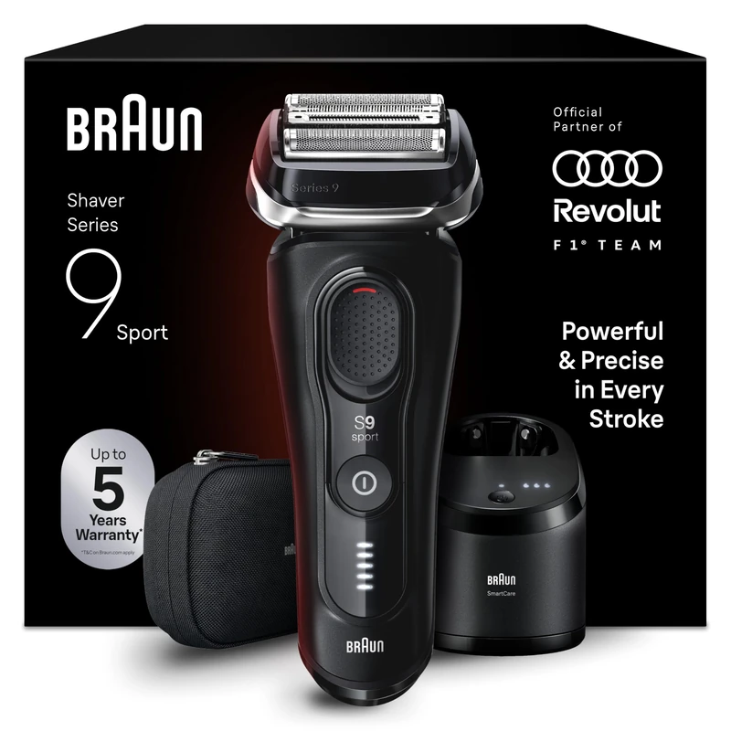 Braun Series 9 Sport Electric Shaver with 4+1 Precision Head & Trimmer, 5in1 SmartCare Center, SensoAdapt for Any Beard Density, Up to 60 min, Wet & Dry, 9150cce, Black - Image 1