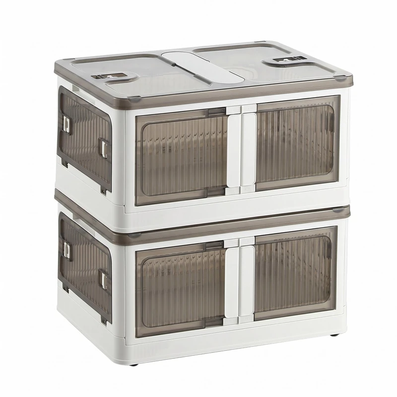 Well Home Multifunctional Folding Storage Box in White 2 Levels, 85L per Level, 170L Total - Image 1
