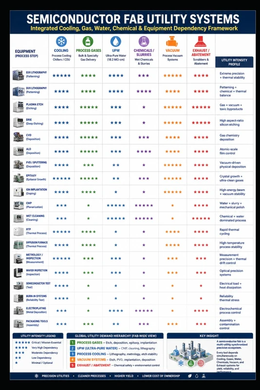 Semiconductor Fab Utility Systems: Integrated Cooling, Gas, Water, Chemical & Equipment Dependency Framework - Image 1