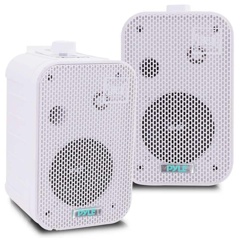 Pyle Outdoor Bluetooth Speaker, Outdoor Speaker, 200 W Outdoor Speaker, Waterproof, Set of 2 Outdoor Music Box, Wall Speaker Bluetooth, Music System for Pool, Patio, Garden/Indoor Use