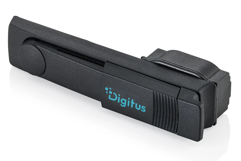 DIGITUS swivel handle with profiled half-cylinder lock for network and server cabinets – suitable for the Unique, Unique-L and Server-N series – 2 keys – Black