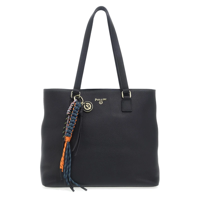 Pollini PEBBLED LEATHER TOTE BAG