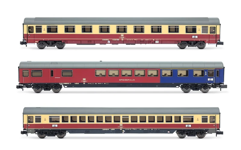 ARNOLD HN4387 DB, TEE "Rembrandt", 3-unit pack restaurant coach + Apmz122 + Avmz207, ep. IV Railway 3x Coaches