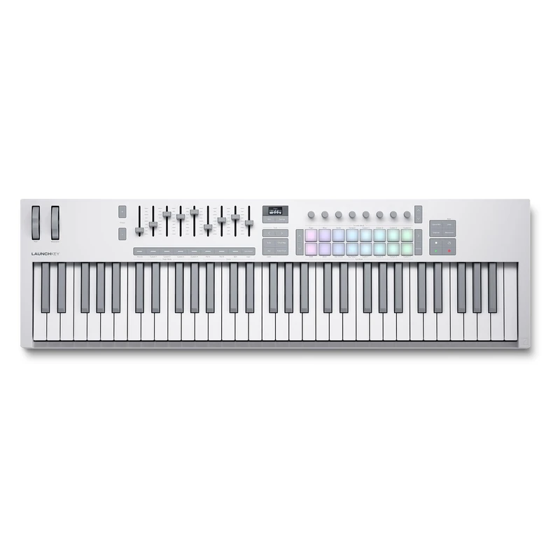 Novation Launchkey 61 White [MK4] – 61 Semi-Weighted Key, MIDI Keyboard Controller — DAW Integration. Chords & Scales, Drum Pads, Arp, & Music Creation Software