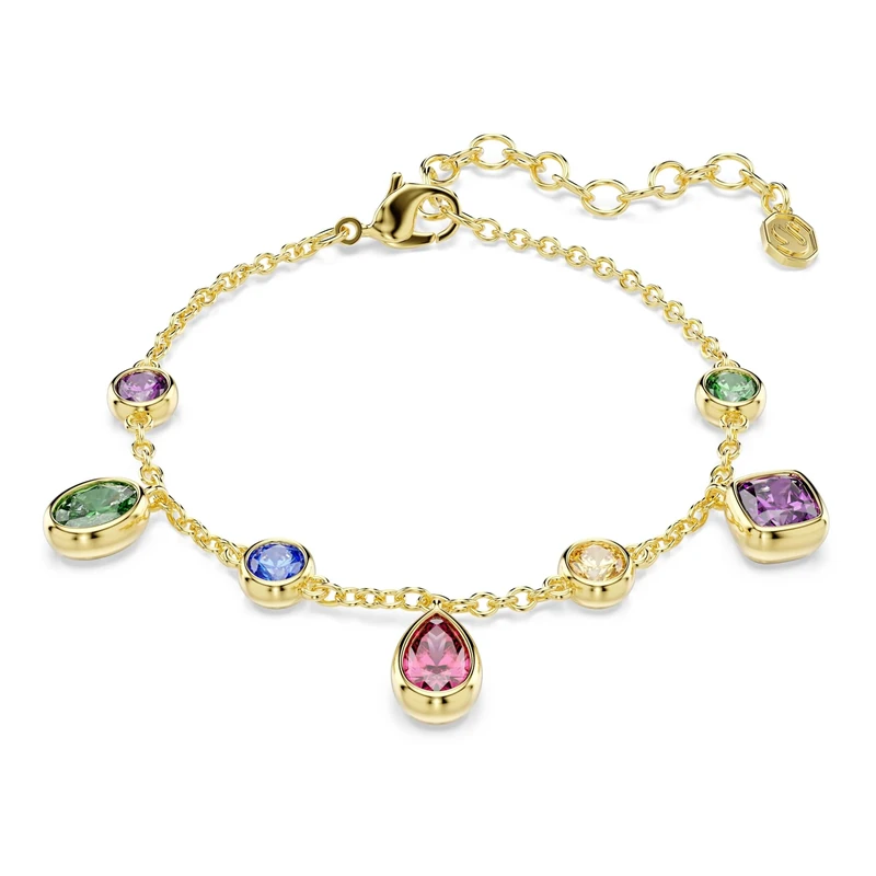 Swarovski Imber Bracelet, Mixed Cuts, Multicolored, 18k Gold Finish
