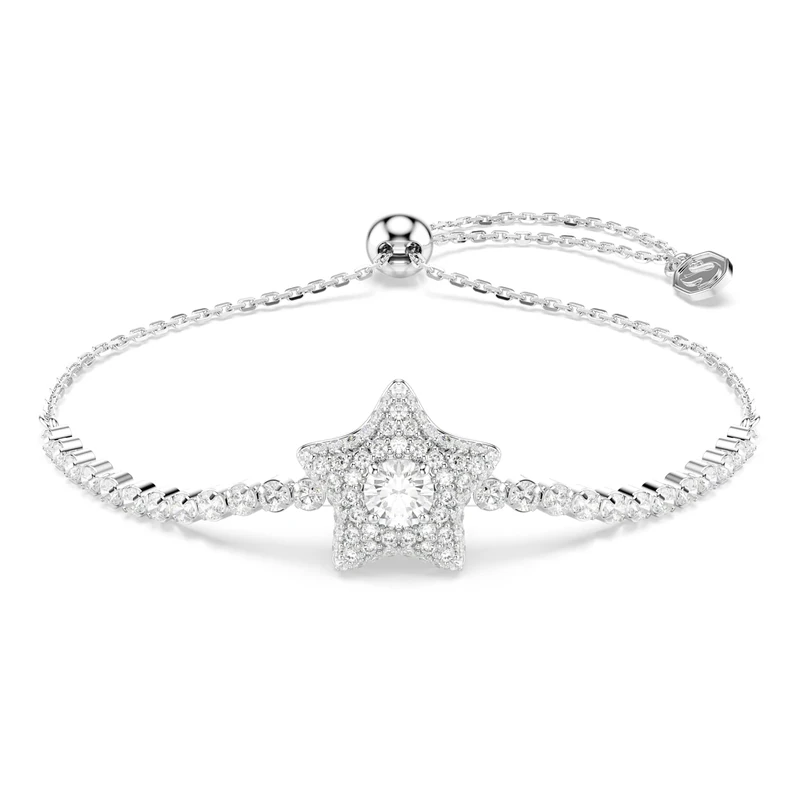 Swarovski Sublima Bracelet, Round Cut, Star, White, Rhodium Plated