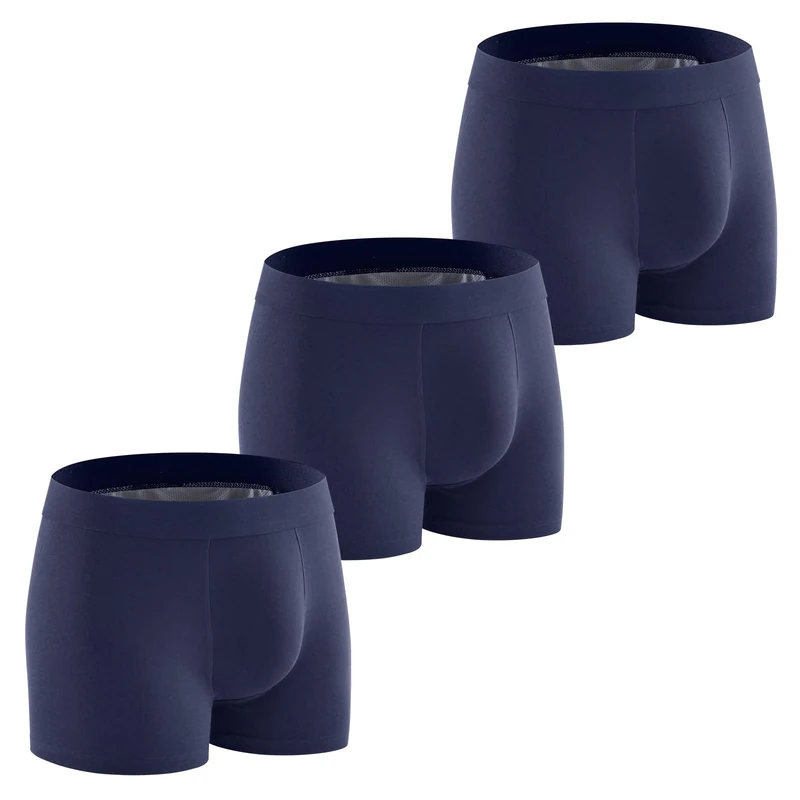Carer 3 Pack Incontinence Pants for Men 250 ml Absorbency Cotton Incontinence Boxer Briefs Soft Breathable Reusable Washable Underwear for Daily Use Adult Protection Blue Size L - Image 1