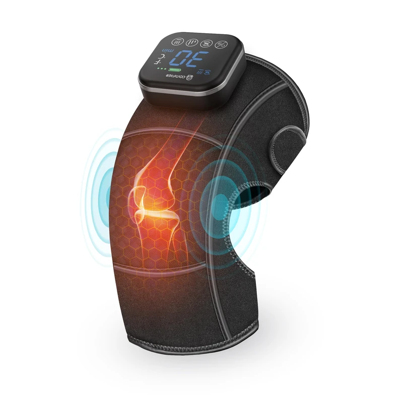 COMFIER Wireless Knee Massager, Knee Support Massager with Graphene Heating and Vibration, 5 Modes & 3 Intensity Levels, Heated Knee Wrap, Gift for Mum and Dad - Image 1