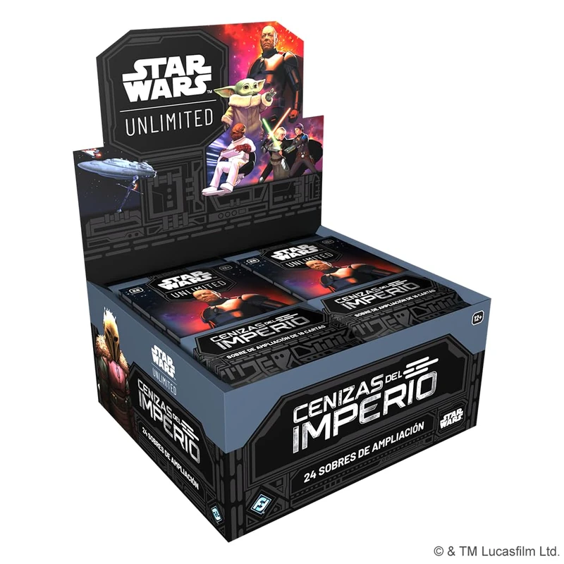 Asmodee FFG Star Wars Unlimited Empire Ashes Trading Card Game - 24 16 Card Envelopes - TCG Ages 12-2 Players - Spanish