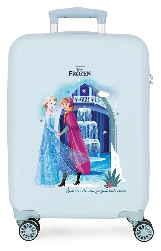 Joumma Disney Frozen Ice Dreams Cabin Suitcase Light Blue 38 x 55 x 20 cm Rigid ABS Side Combination Lock 34L 2.6 kg 4 Double Wheels Hand Luggage