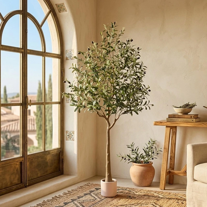 Well Home Artificial Large Realistic Indoor Decorative Plant: Artificial Olive Tree 160cm