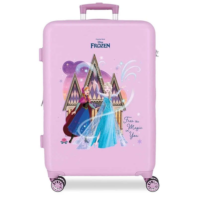 Joumma Disney Frozen Ice Dreams Suitcase Medium Lilac 46 x 65 x 23 cm Hard ABS Combination Lock TSA 56L 3.1 kg 4 Double Wheels Extendable