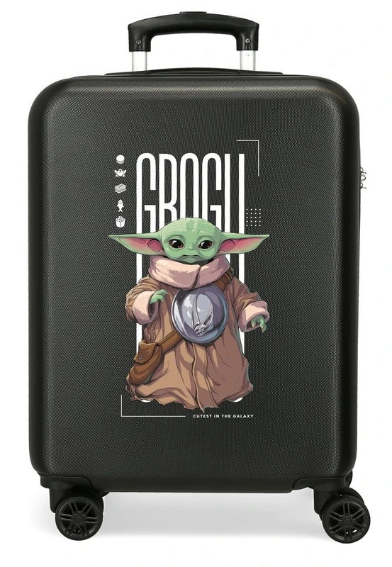 Star Wars Joumma The Mandalorian & Grogu Cabin Suitcase Black 38x55x20cm Hard ABS Combination Lock Side 34L 2.6kg 4 Wheels Double Hand Luggage