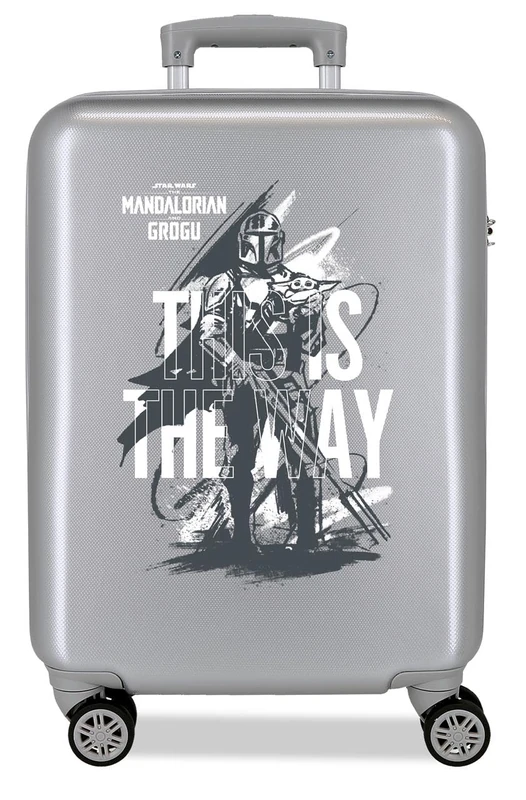 Star Wars Joumma The Mandalorian & Grogu Cabin Suitcase Silver 38 x 55 x 20 cm Hard ABS Combination Lock Side 35L 2.5 kg 4 Double Wheels Hand Luggage