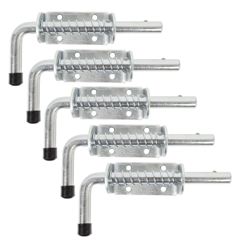 Alberts 846817 Pistolet Bolt Type with Round Handle and Spring Galvanised Thick Layer Passivated Plate 85 x 40 mm Bolt 14 x 176 mm Set of 5 - Image 1
