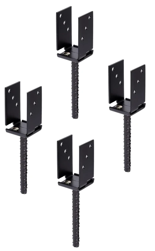 Alberts 825218 U-Post Holder | Width Adjustable | Black Plastic-Coated | Set of 4 - Image 1