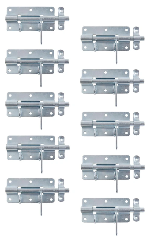 Alberts 824068 Bolt Lock Bolt with Attached Loop Galvanised Blue Plate 100 mm Set of 10