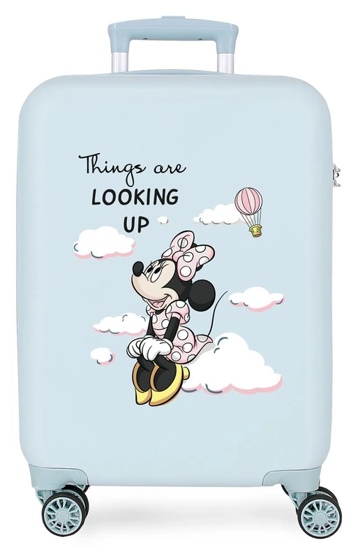Disney Joumma Minnie Cute & Fun Cabin Suitcase Light Blue 38x55x20 cm Hard-Shell ABS Side Combination Lock 34L 2.6kg 4 Double Wheels Hand Luggage