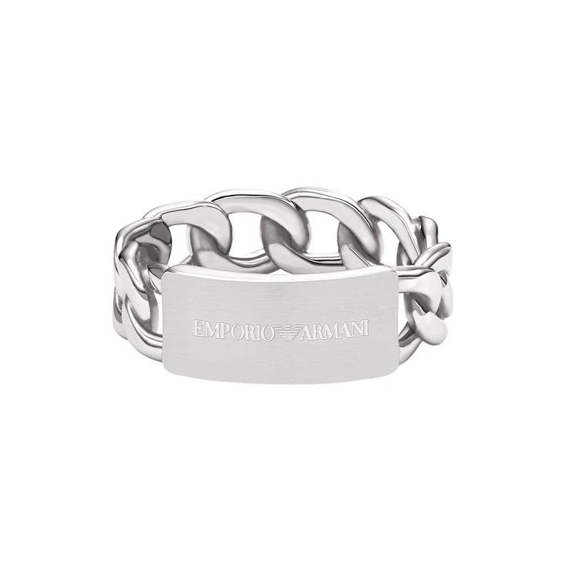 Emporio Armani Men's Silver-Tone Ring, EGS330504011