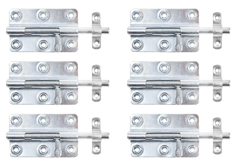 Alberts 823474 Bolt Bolt with Round Handle and Attached Loop Galvanised Blue Galvanised Plate 100 x 145 mm Set of 6
