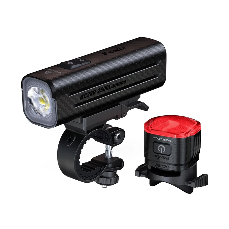 Fenix BC28R Bicycle Front and Rear Light Set | 2500 lumens | 180m beam | 52 hours max | Smart Link Tail Light operation | Quick Release mounting | Facula cut off beam| IP66