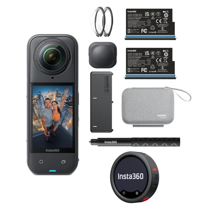 Insta360 X5 Essentials Bundle + Mic Pro – Waterproof 8K 360° Action Camera Kit with Mic Pro Wireless Microphone System, 32-Bit Float Audio & Invisible Selfie Stick
