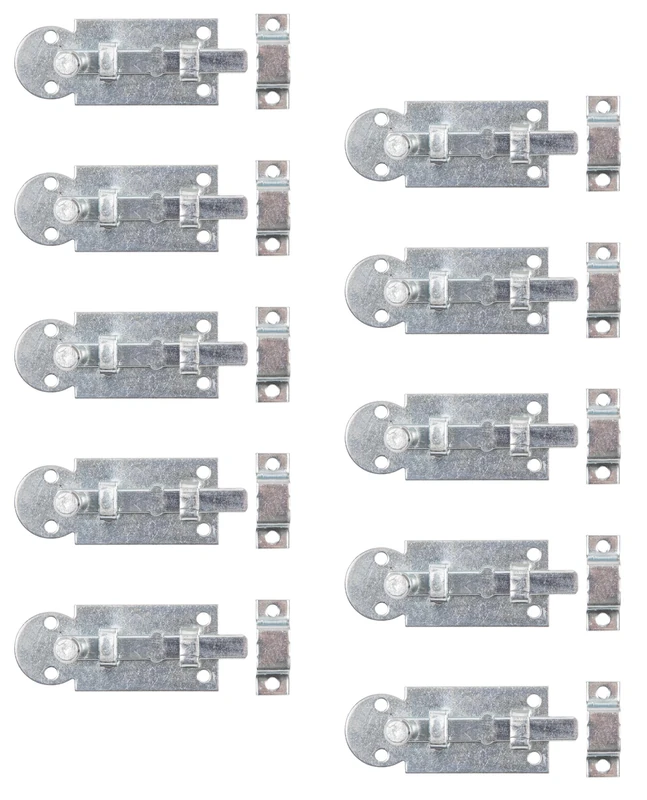 Alberts 823337 Window Bolt | Straight with Confirmed Loop | Galavin Blue Galvanised | Plate 61 mm | Set of 10