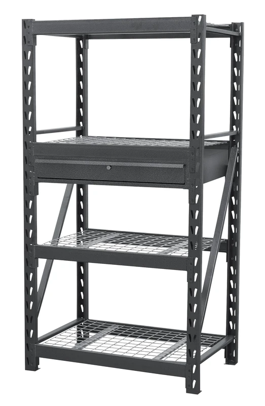 Sealey Heavy-Duty Racking Unit with 4 Mesh Shelves - 640kg Capacity Per Level with Single Drawer - AP6372COMBO1