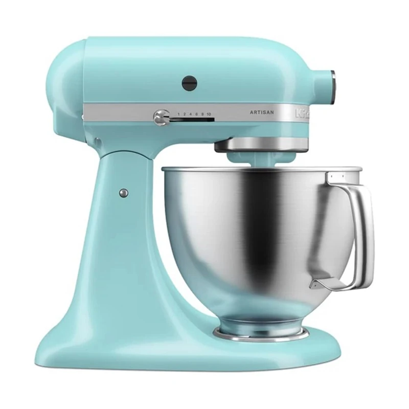 KitchenAid Artisan 5KSM125BPL Tilt-Head Stand Mixer, Matte Black - 4.7L Capacity, 10 Speeds, Full Metal Body, Includes Whisk, Dough Hook & Flat Beater, Porcelain White