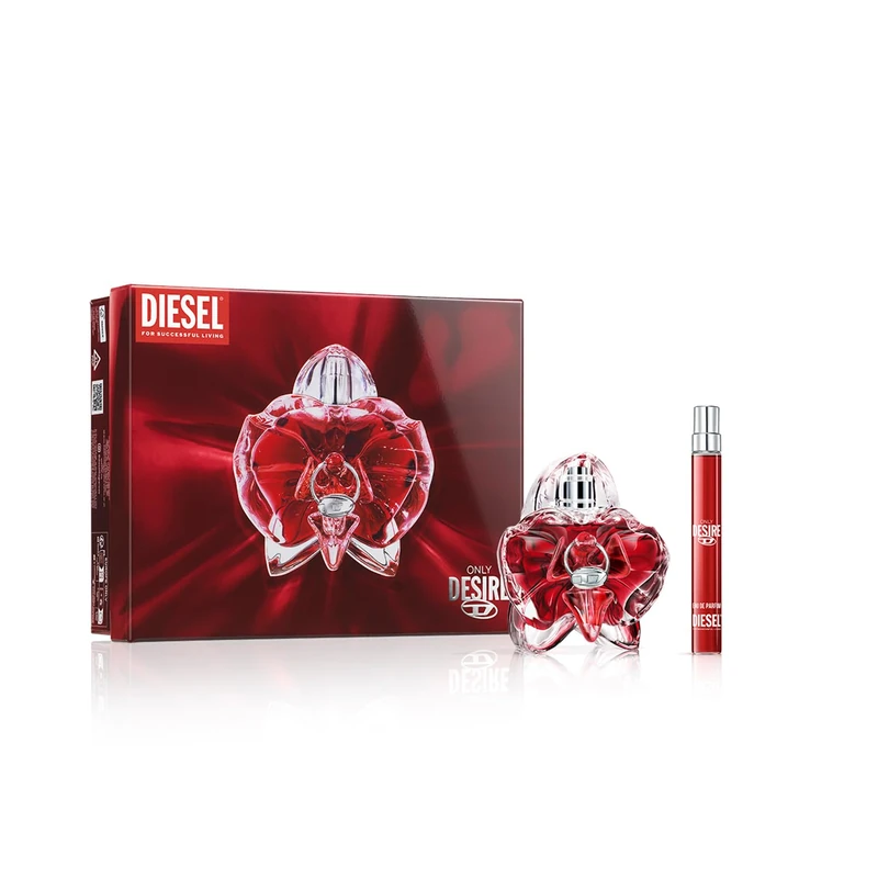 Diesel Only Desire Eau de Parfum Gift Set, Bold Metallic Vanilla and Living Orchid Fragrance, Holiday Limited Edition with 50ml Perfume and 10ml Travel Spray, Sensual Floral Ambery Scent - Image 1