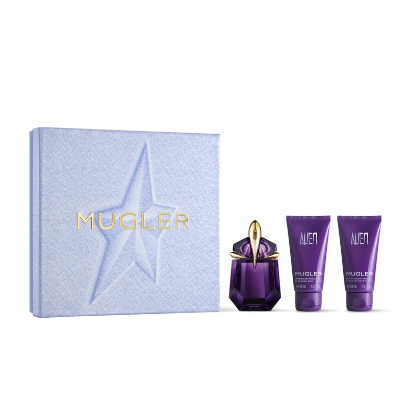Mugler Alien Eau de Parfum Gift Set, Sensual Floral Ambery Woody Fragrance, Holiday Limited Edition with 30ml Refillable Spray, 10ml Travel Spray