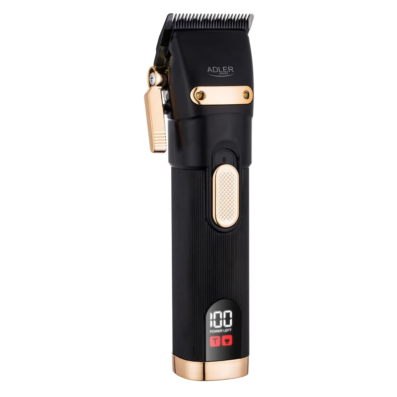 Adler Europe AD 2853 Hair Clipper, LED Display, 2 Speed Levels, 4 Attachment Combs, 0.8-13 mm, USB Charging Function